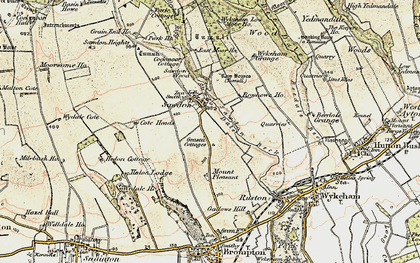 Old map of Wykeham Moor Cotts in 1903-1904