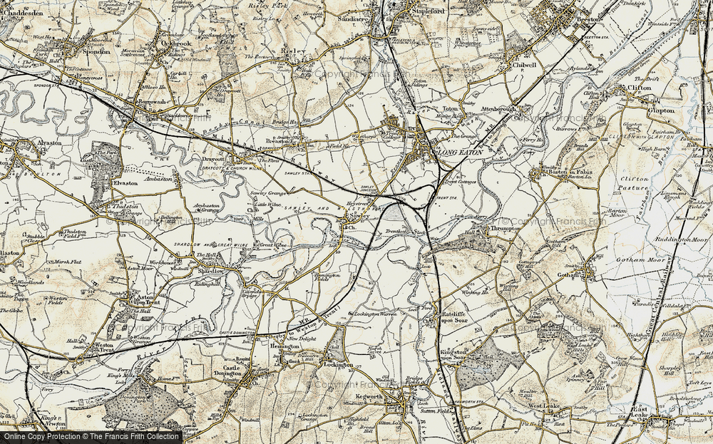 Old Map of Sawley, 1902-1903 in 1902-1903