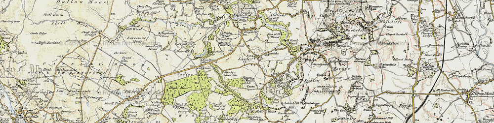 Old map of Sawley in 1903-1904