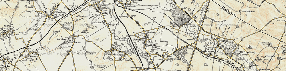 Old map of Sawston in 1899-1901