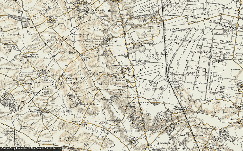 Old Map of Sawtry, 1901 in 1901