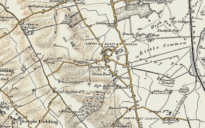 Old map of Sawtry in 1901