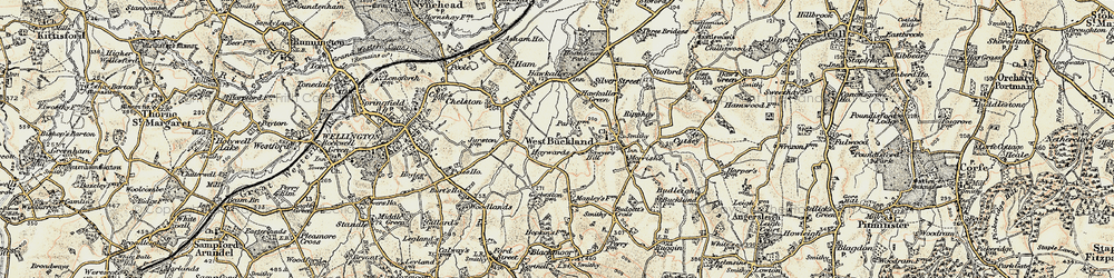 Old map of Sawyer's Hill in 1898-1900