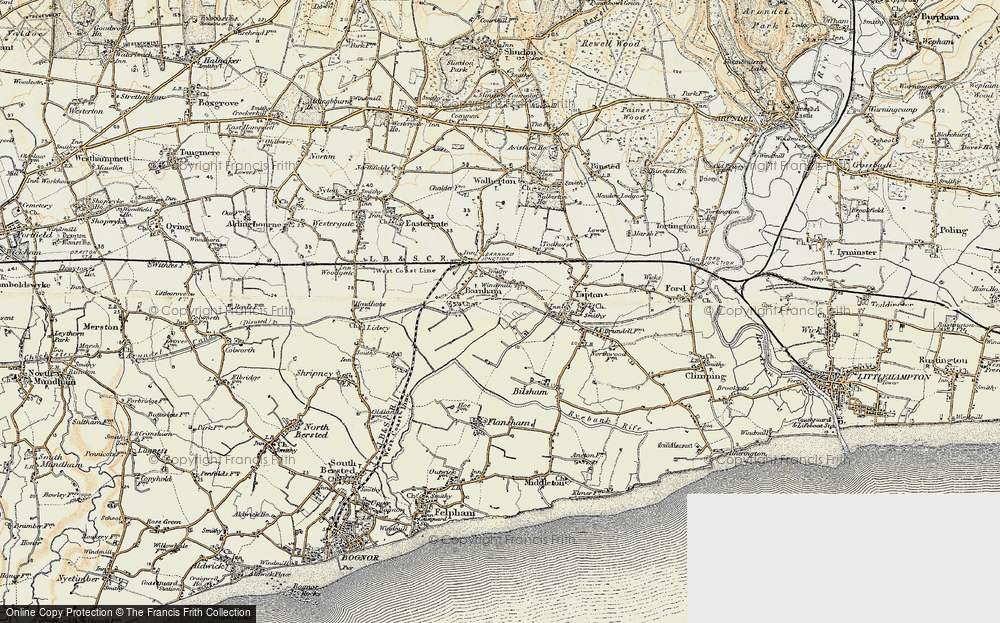 Old Map of Historic Map covering Barnham Court in 1897-1899