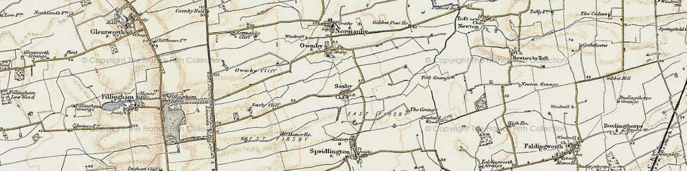 Old map of Saxby in 1903