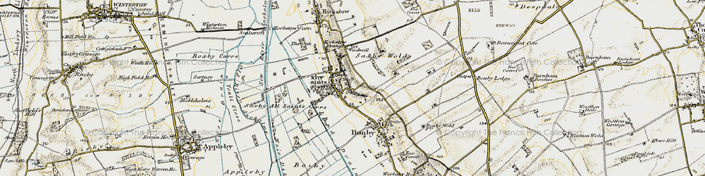 Old map of Saxby All Saints in 1903-1908