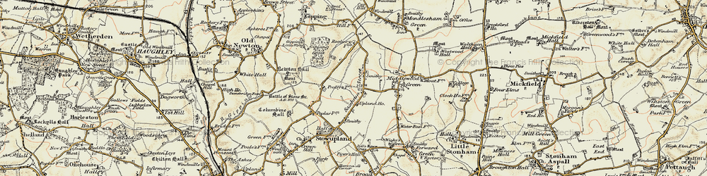 Old map of Saxham Street in 1899-1901