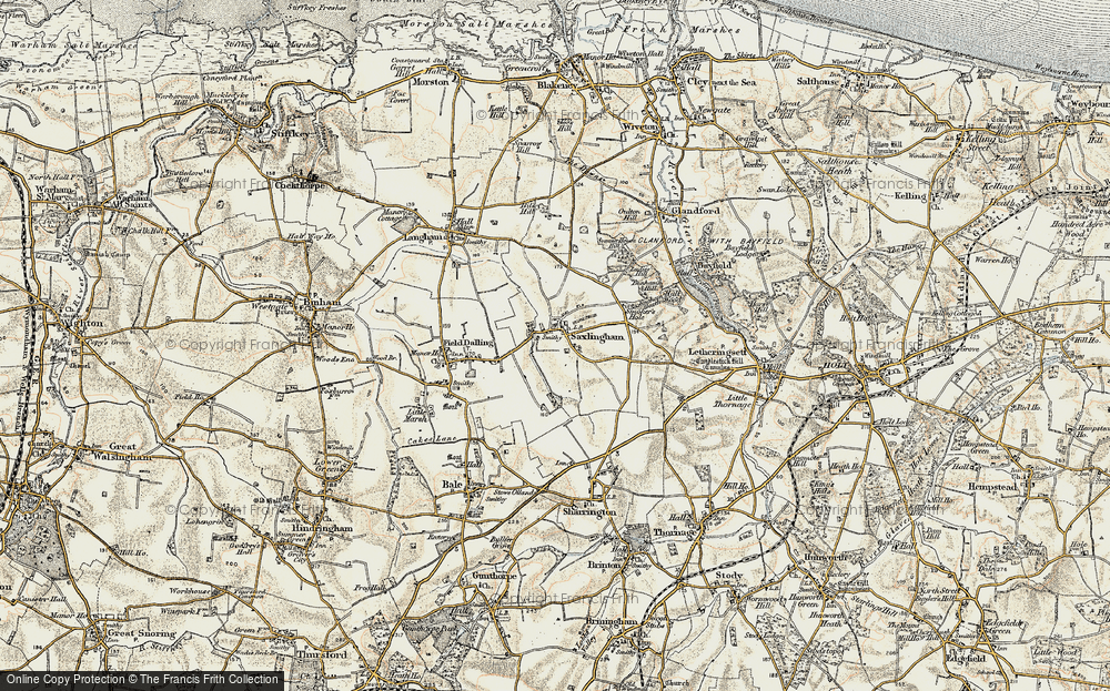 Old Map of Saxlingham, 1901-1902 in 1901-1902
