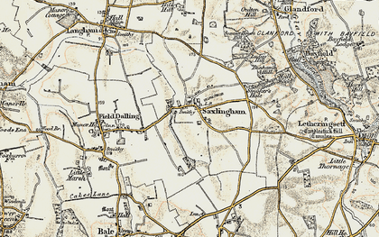 Old map of Saxlingham in 1901-1902