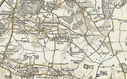 Old map of Saxlingham Green in 1901-1902