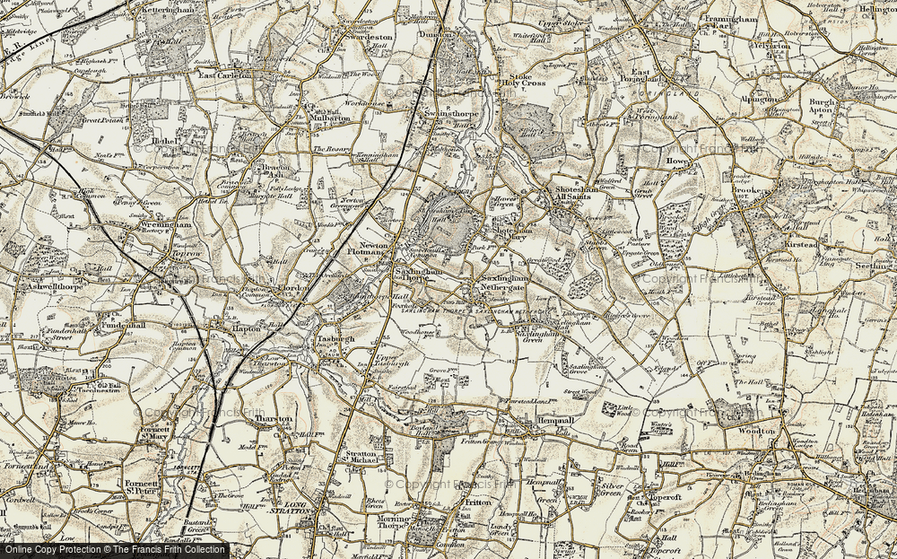 Old Map of Saxlingham Nethergate, 1901-1902 in 1901-1902