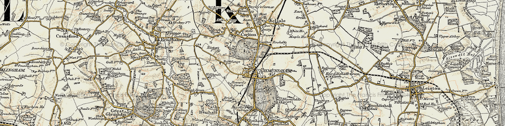 Old map of Saxmundham in 1898-1901