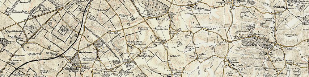 Old map of Saxon Street in 1899-1901