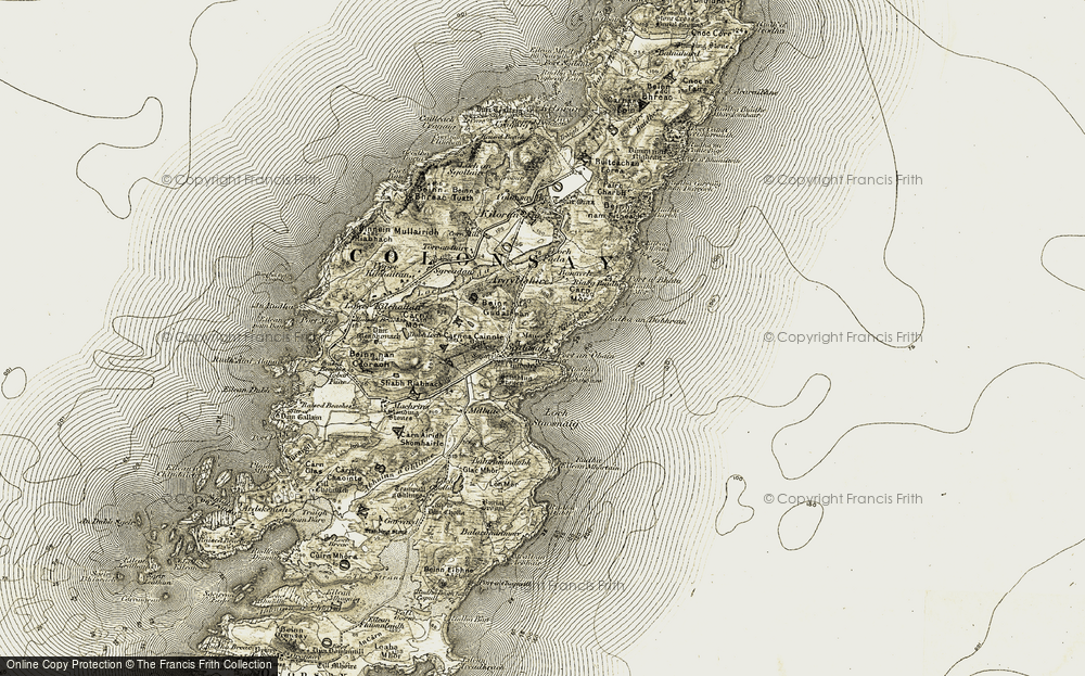 Old Map of Historic Map covering Beinn nan Gudairean in 1906-1907