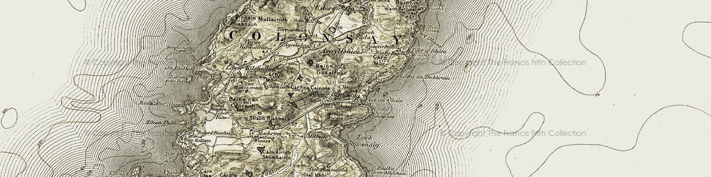 Old map of Beinn nan Gudairean in 1906-1907