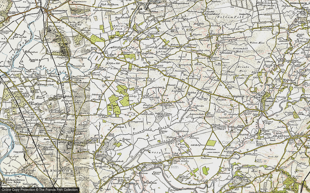 Old Map of Historic Map covering Brightenflat in 1901-1904