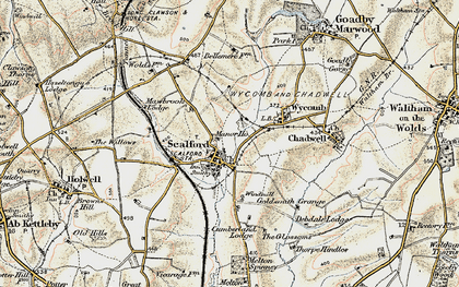 Old map of Scalford in 1901-1903