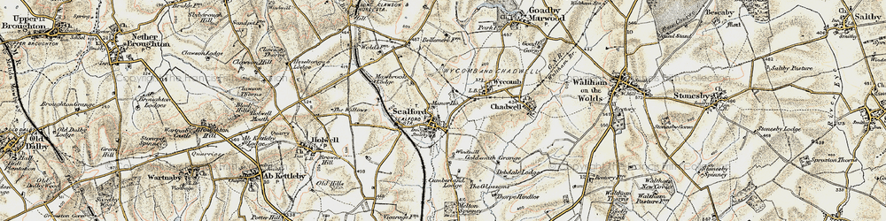 Old map of Scalford in 1901-1903
