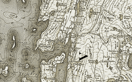 Old map of Scalloway in 1911-1912