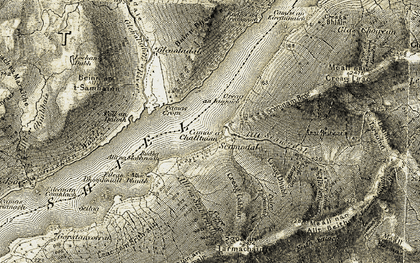 Old map of Beinn an t-Samhainn in 1906-1908