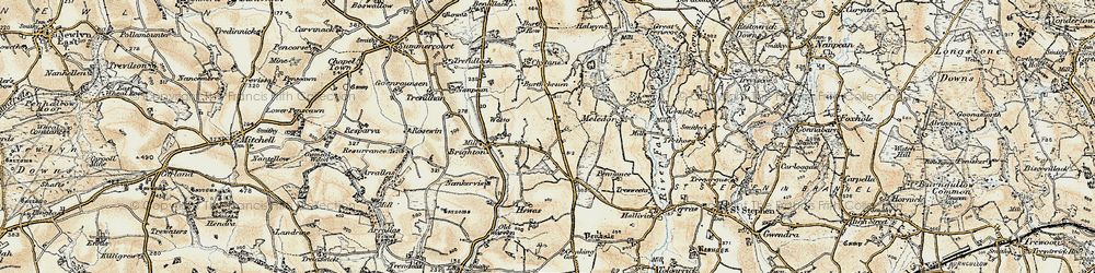 Old map of Scarcewater in 1900