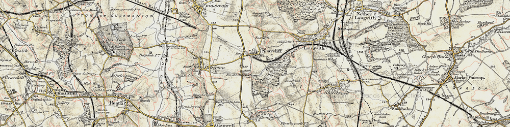 Old map of Scarcliffe in 1902-1903