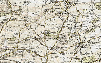 Old map of Scarcroft in 1903-1904