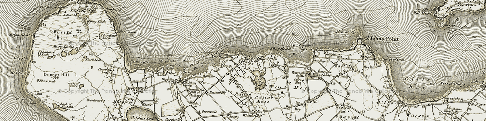 Old map of Scarfskerry in 1912