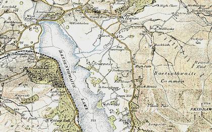 Old map of Bassenthwaite Lake in 1901-1904
