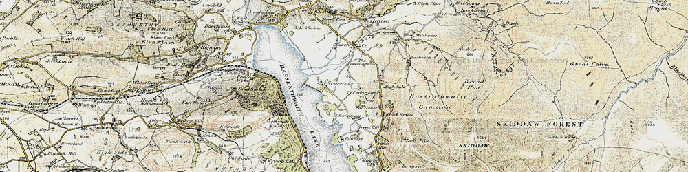 Old map of Bassenthwaite Lake in 1901-1904