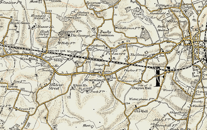 Old map of Scarning in 1901-1902