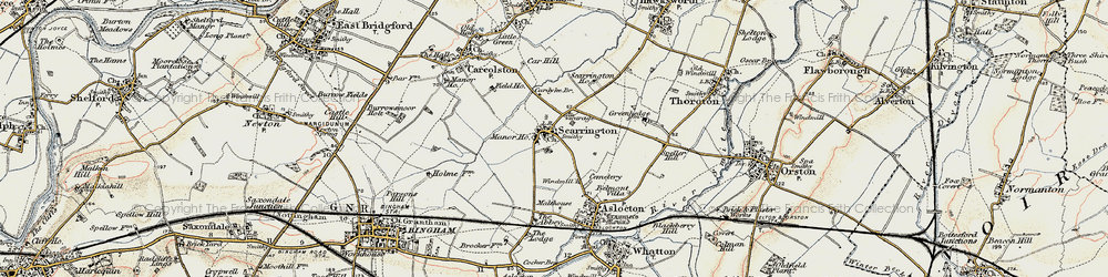 Old map of Scarrington in 1902-1903