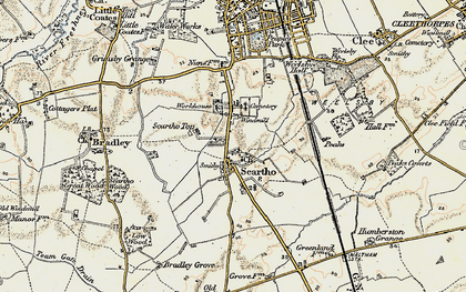 Old map of Scartho in 1903-1908