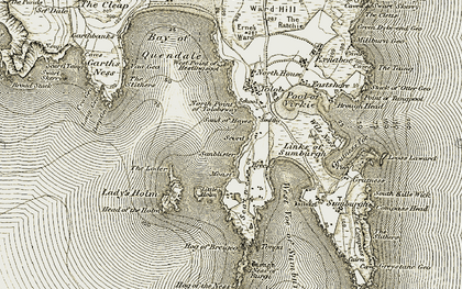 Old map of Scatness in 1911-1912