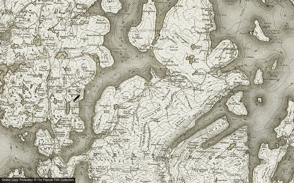 Old Map of Scatsta, 1912 in 1912