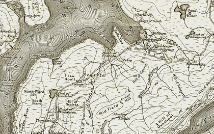 Old map of Scatsta in 1912