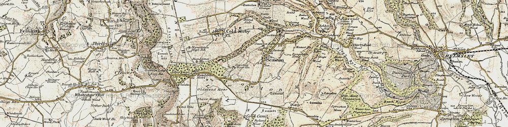 Old map of Scawton in 1903-1904
