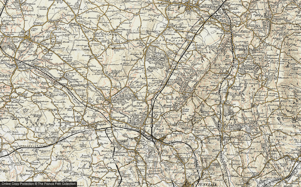 Old Map of Scholar Green, 1902-1903 in 1902-1903