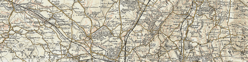 Old map of Scholar Green in 1902-1903