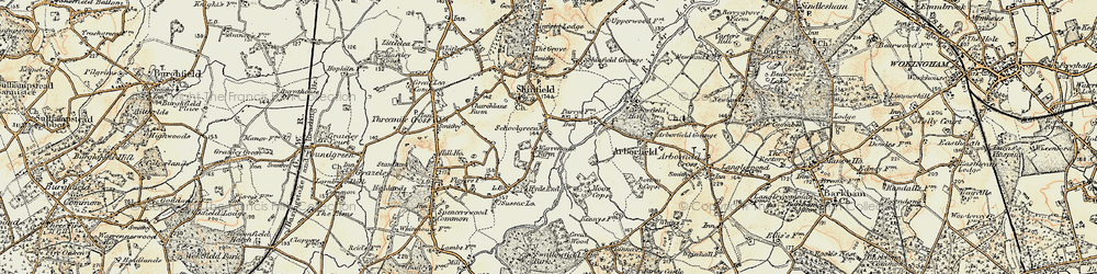 Old map of Schoolgreen in 1897-1909