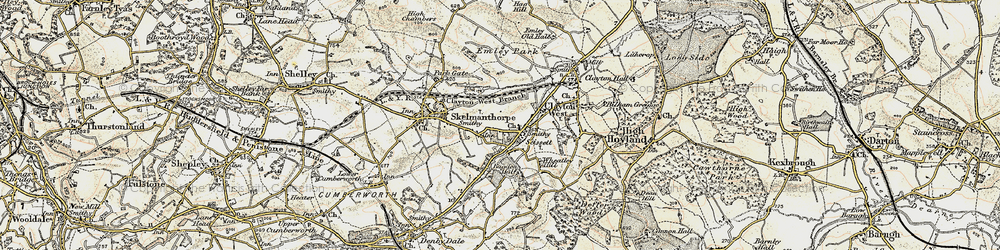 Old map of Scissett in 1903