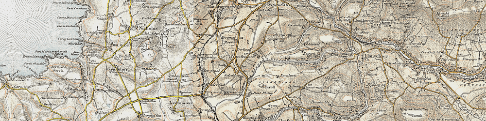 Old map of Langton in 1901-1912