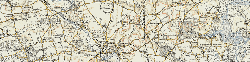 Old map of Sco Ruston in 1901-1902