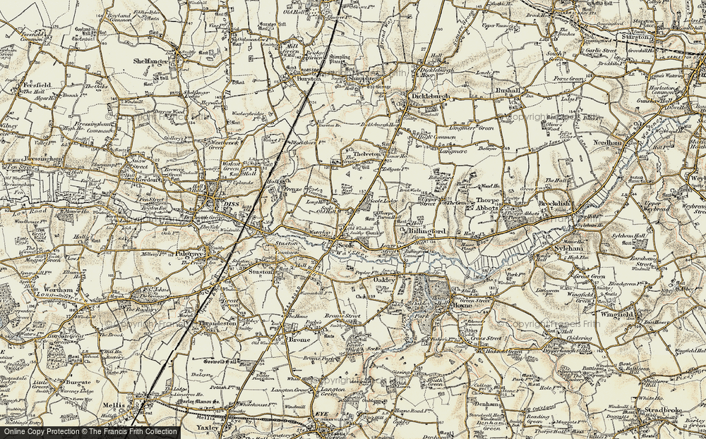 Old Map of Scole, 1901-1902 in 1901-1902