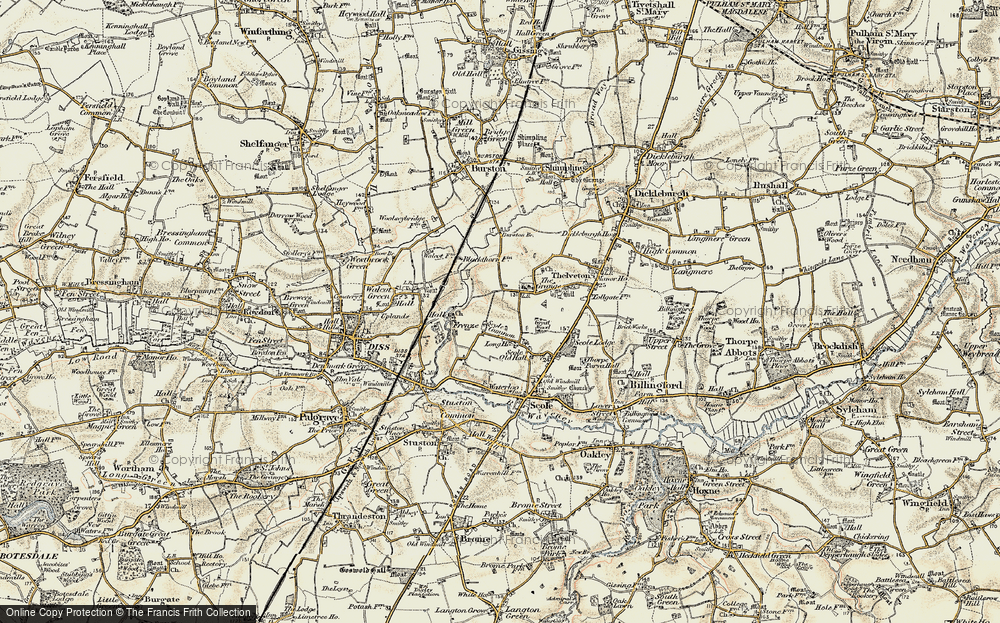 Old Map of Scole Common, 1901-1902 in 1901-1902