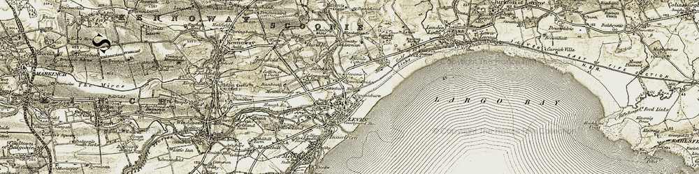 Old map of Scoonie in 1903-1908
