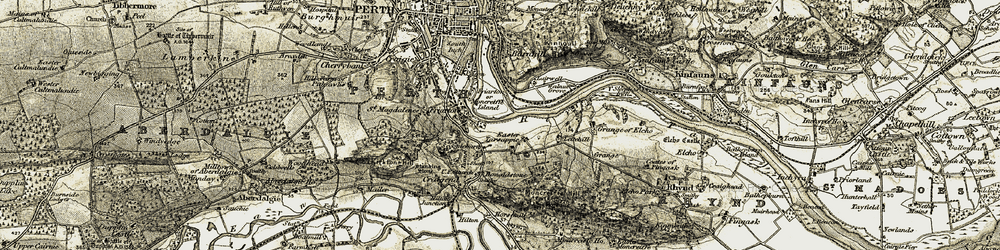 Old map of Scoonieburn in 1906-1908