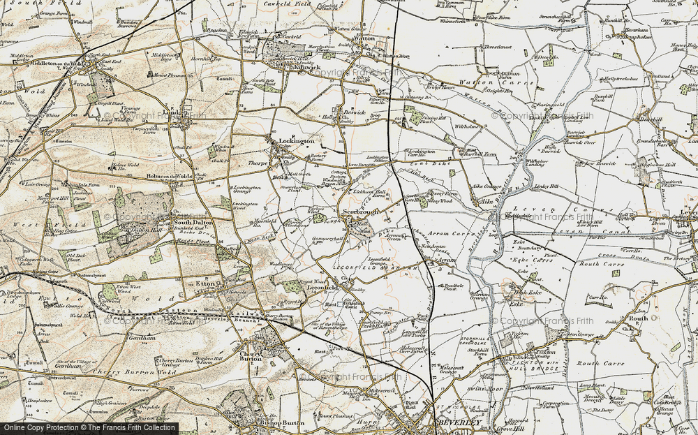 Old Map of Scorborough, 1903-1908 in 1903-1908