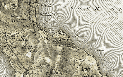 Old map of Biod a' Ghoill in 1908-1911