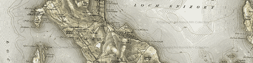 Old map of Àrd Dubh in 1908-1911